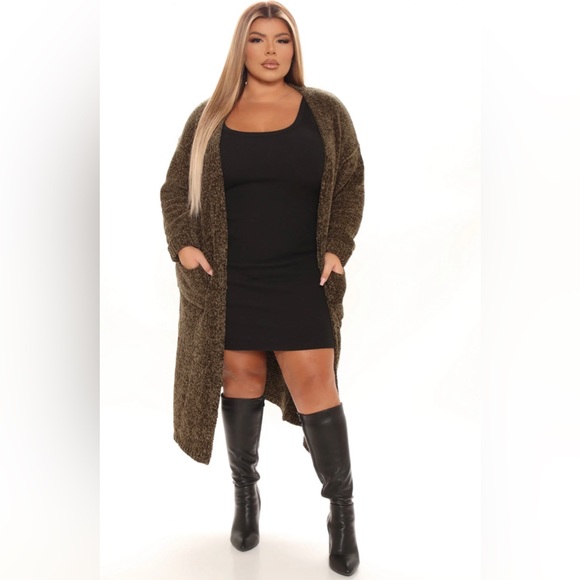 Olive Green Long Cardigan - NWT - Size S - Picture 3 of 13